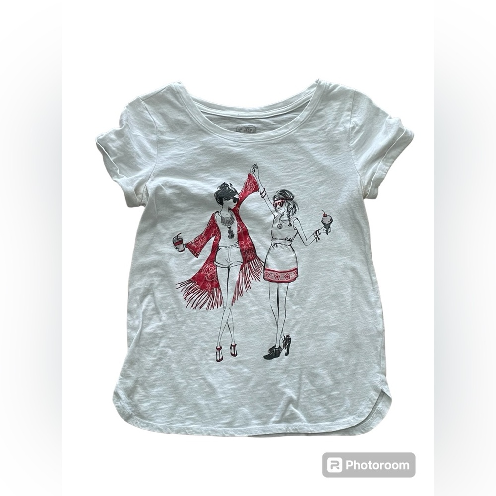 Justice Preppy‎ Girl Bohemian Girl Tshirt Size 12 Girls